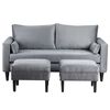 Juego de Living Bodevir Sky Felpa 00 Sofá 3 Cuerpos + Dos Pouf 1 Cuerpo Gris 