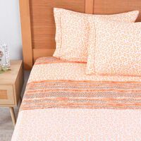 Juego de Sábanas Estampado Plumetti 2 Plazas Tamarindo