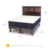 Cama Europea CIC Base Dividida 2 Plazas S&uacute;per Premium + Respaldo New Torino Chocolate