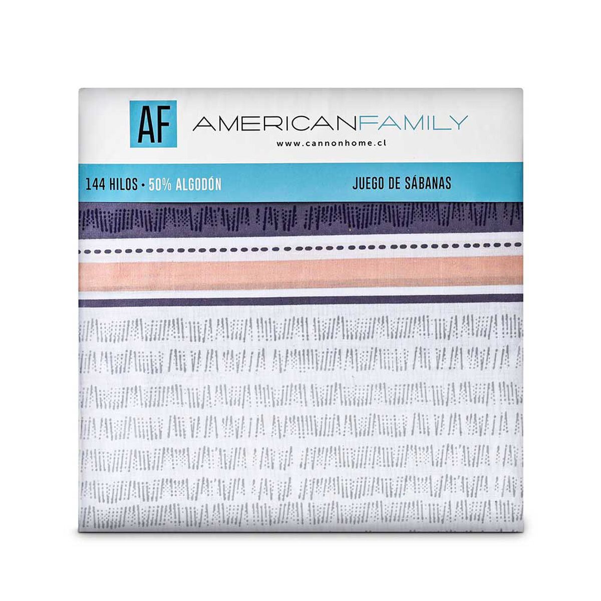 Juego de Sábanas Estampado American Family 144 Hilos 1,5 Plazas Loden