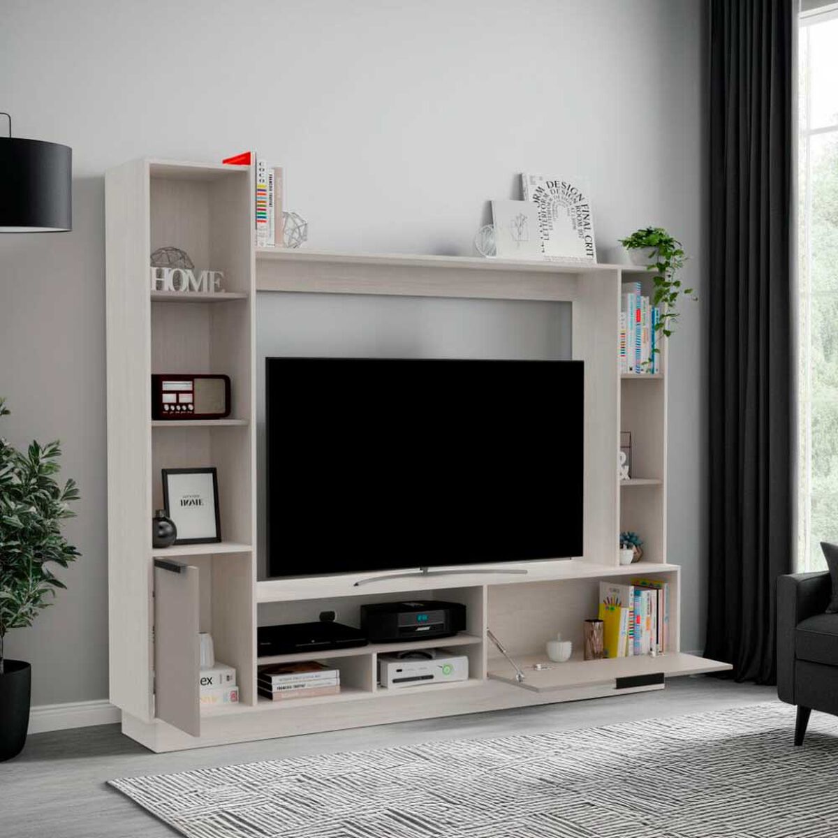 Centro de Entretenimiento TuHome Marsella Hasta 60" Miebla Plomo