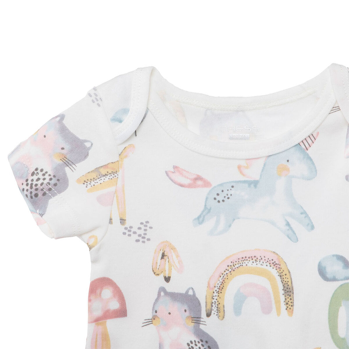 Pack 3 Pilucho Manga Corta de Algod&oacute;n Chess Baby