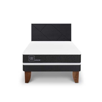 Imagen 1 del producto Cama Europea CIC 1,5 Plazas Ortopedic  + Respaldo Villarrica Negro