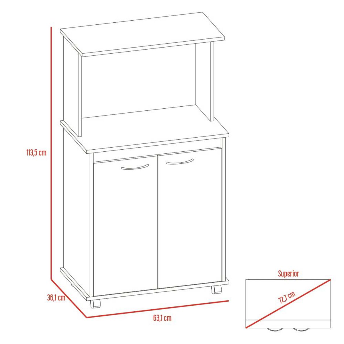 Combo Mueble de Cocina para Microondas + Optimizador TuHome Kitchen Blanco
