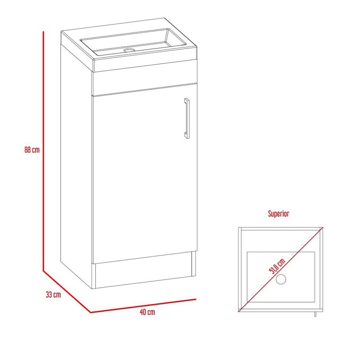 Combo Espejo + Mueble Lavamanos TuHome My Bath Miel Coñac