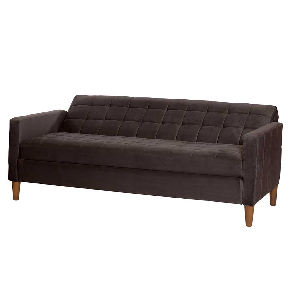Futón Latam Home Genova Velvet 3 Cuerpos Chocolate
