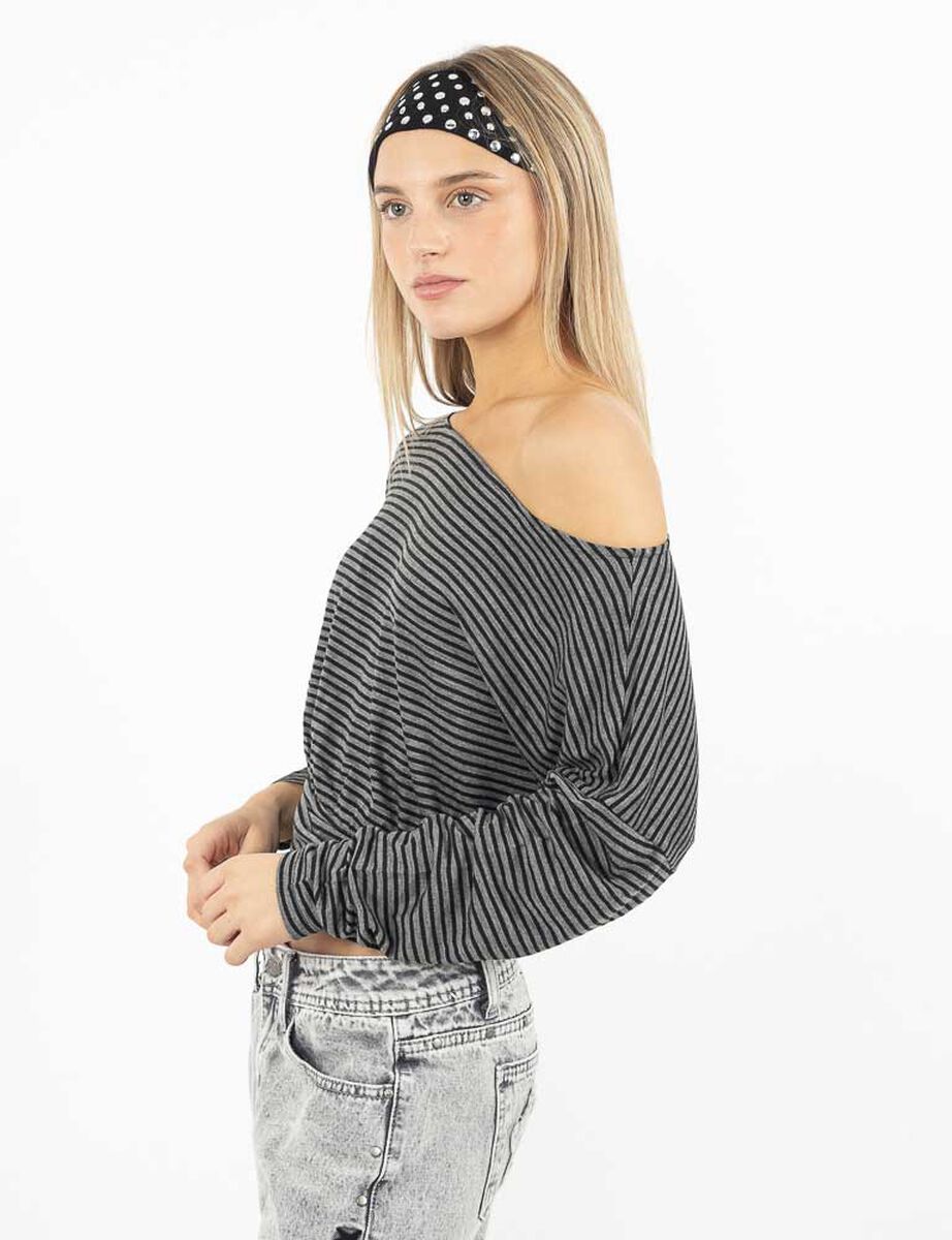 Polera  Off Shoulder Y2K Manga Larga Mujer Icono