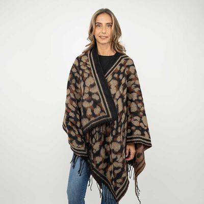 Ruana Tejida Mujer Bside