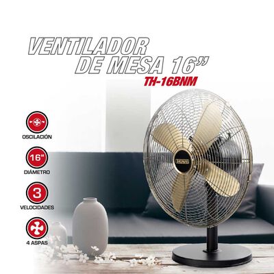 Imagen 2 del producto Ventilador de Mesa Thomas TH-16BNM Bronce