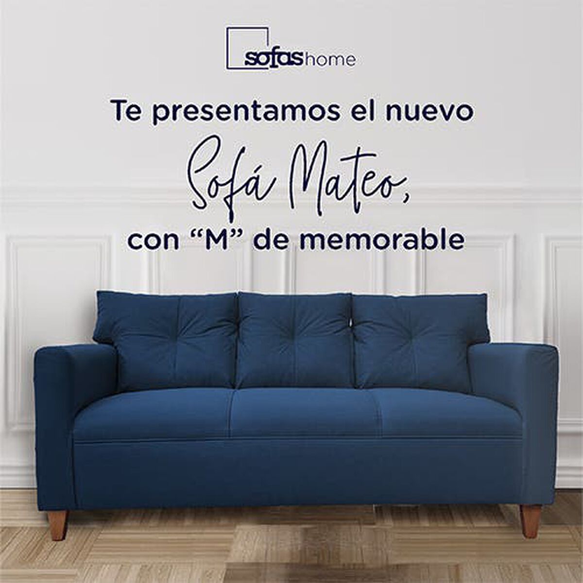 Sofá Sofás Home Mateo 3 Cuerpos Azul