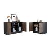 Combo Gabinete 2 Puertas + Cajonera 2 Puertas TuHome Home Office Negro Soft-Coñac