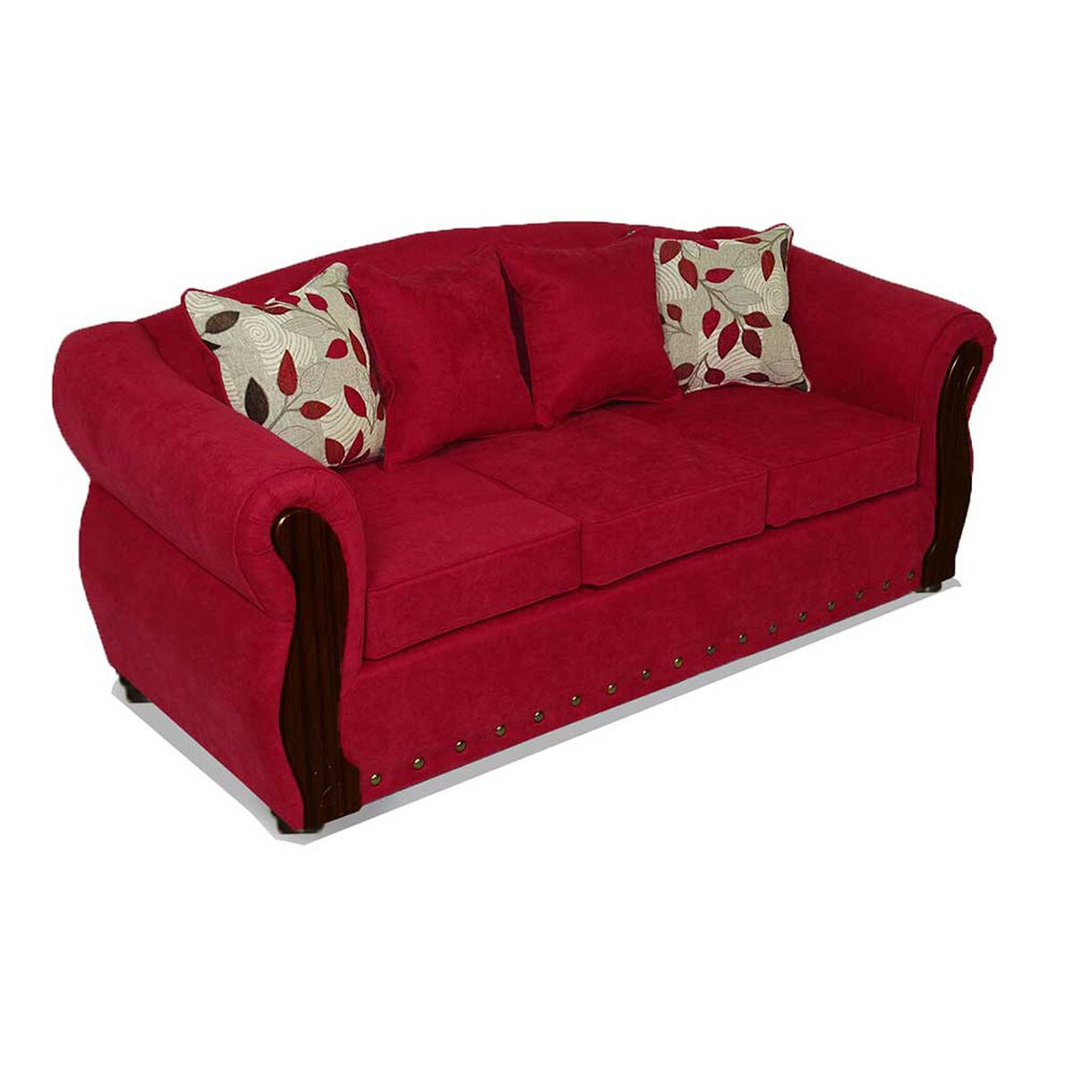 Sof&aacute; Elegant Detail Bartolucci 3 Cuerpos Rojo