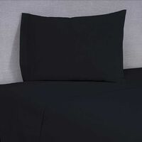 Juego de Sábanas Mashini 144 Hilos 1 Plaza Liso Negro