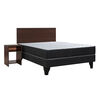 Cama Europea Celta Full Cádiz + Respaldo + Velador