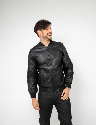 Imagen 1 del producto Chaqueta Bomber Ecocuero Hombre Zibel Negro
