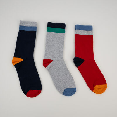 Imagen 2 del producto Pack 3 Calcetin Largo Niño Chess Azul, Gris