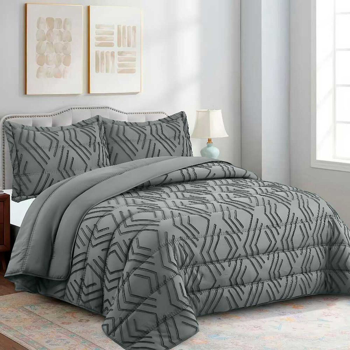 Plum&oacute;n Doral Super King Touch Nebula Liso Gris