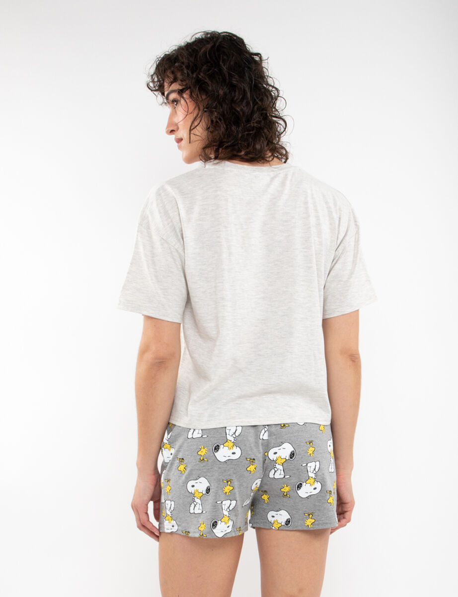 Pijama Corto de Algodón Mujer Snoopy