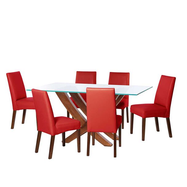 Juego de Comedor Latam Home Alicante 6 Sillas Rojo