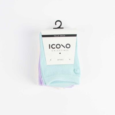 Pack 3 Calcetin Corto Mujer Icono
