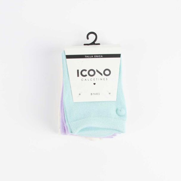Pack 3 Calcetin Corto Mujer Icono