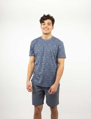 Imagen 1 del producto Polera Estampada Manga Corta Hombre Cutback Azul, Blanco, Negro, Olivo, Verde