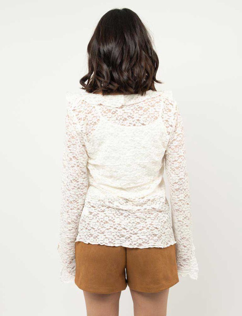 Blusa Encaje Manga Larga Mujer Zibel