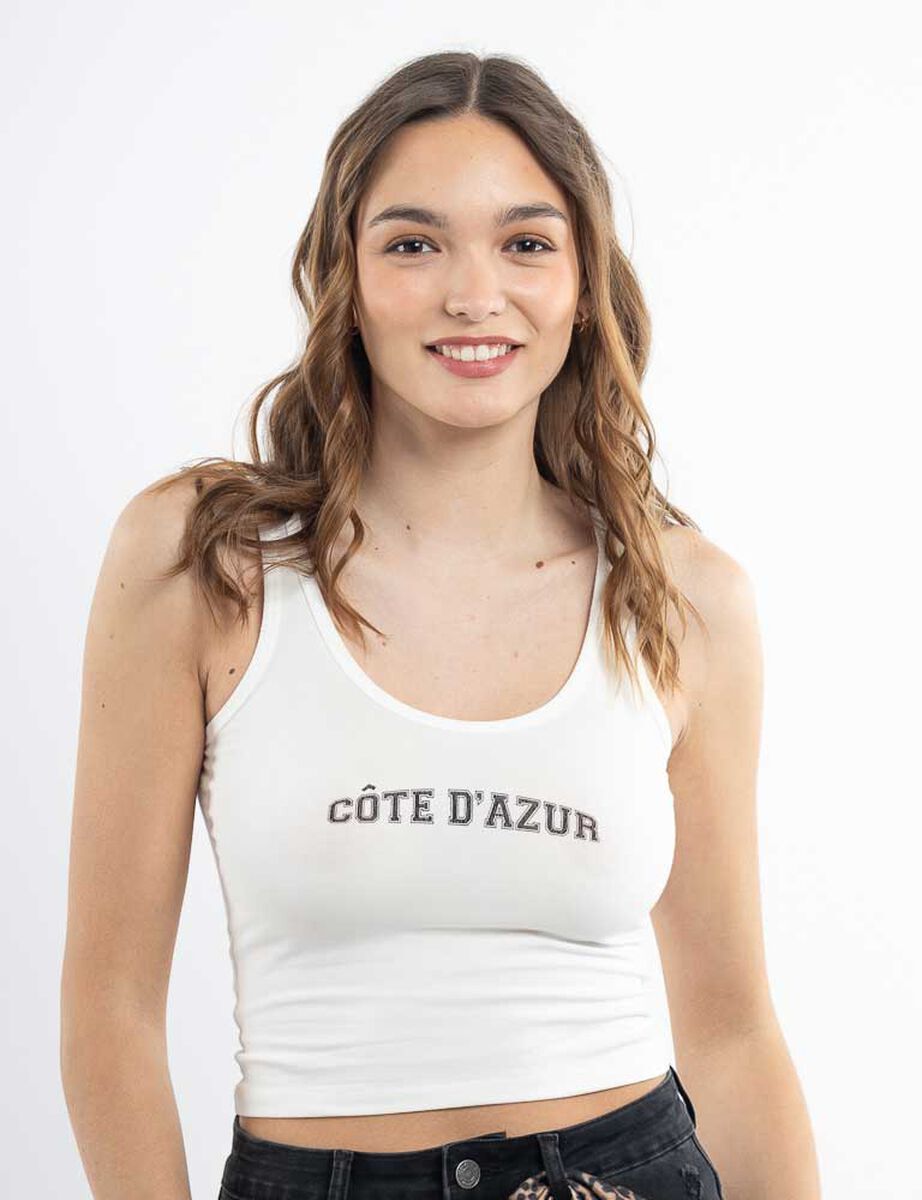 Polera Crop Sin Mangas Mujer Icono