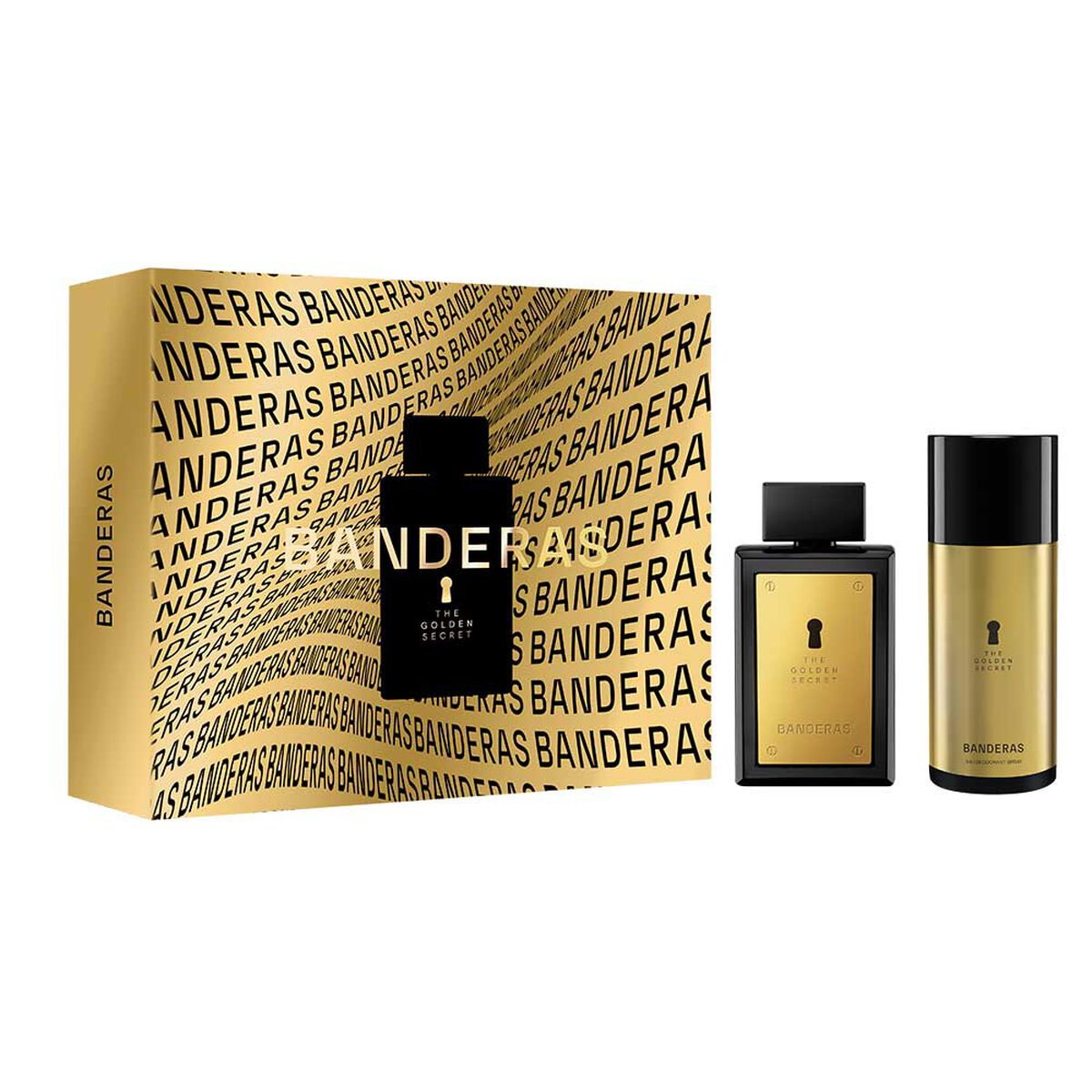 Set Perfume Antonio Banderas Hombre The Golden Secret Eau de Toilette 100 ml + 24h Desodorante Spray 150 ml