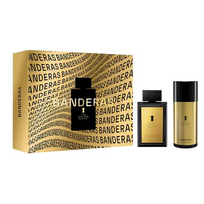 Set Perfume Antonio Banderas Hombre The Golden Secret Eau de Toilette 100 ml + 24h Desodorante Spray 150 ml