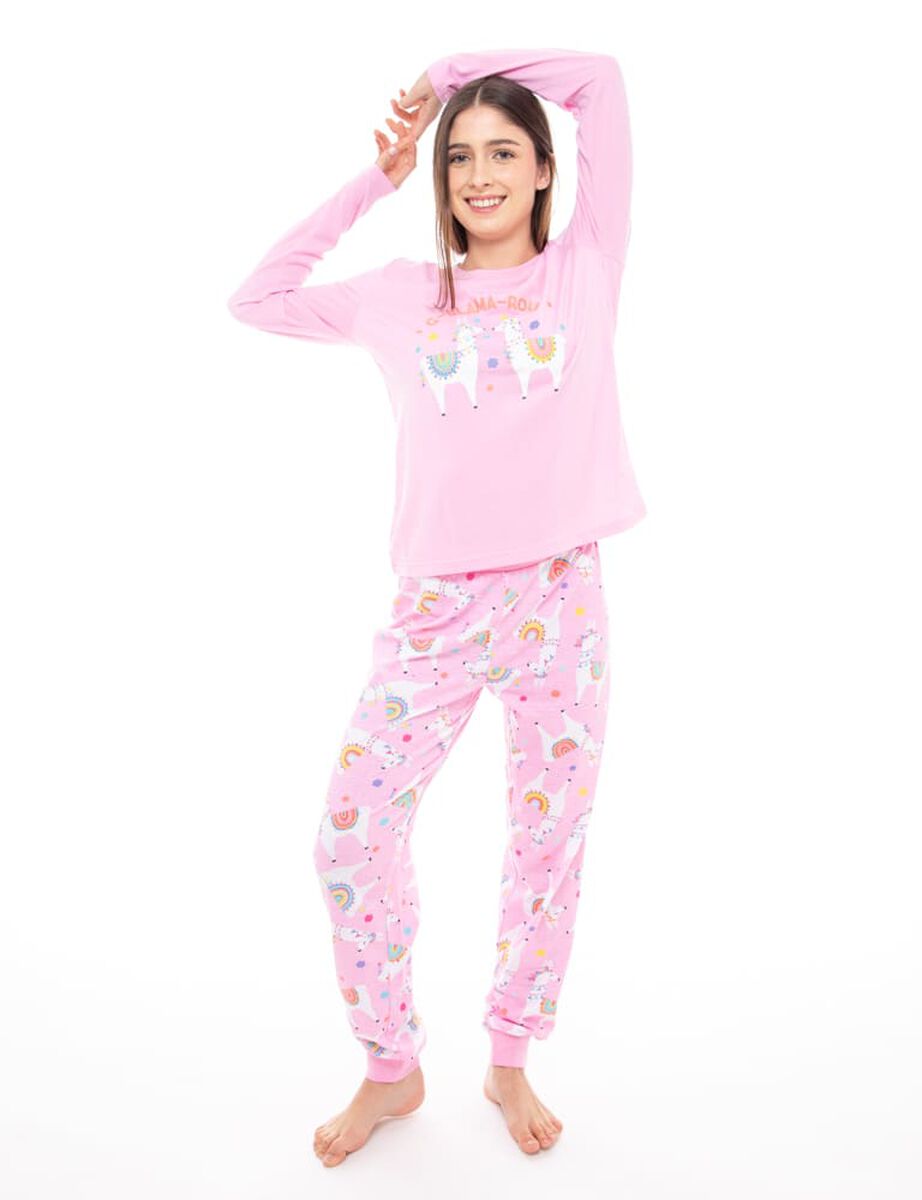 Pijama Llama Rosado Mujer Icono