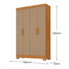 Closet Di Poretti Design Viena 3 Cajones 4 Puertas Caf&eacute; Oscuro