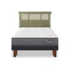 Cama Europea CIC 1,5 Plazas Anatomic + Respaldo Dublin Olivo
