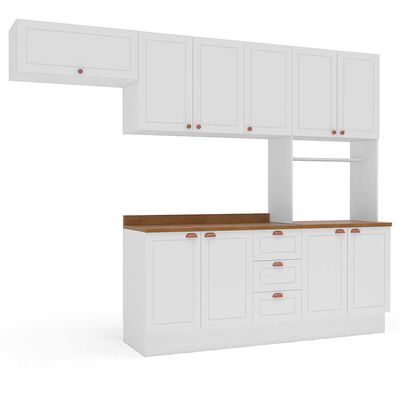 Imagen 2 del producto Kit Cocina Modular Royal Vekkahome 10 Puertas 3 Cajones Blanca