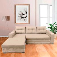 Sofá Seccional Izquierdo Living Factory Roma 3 Cuerpos Beige