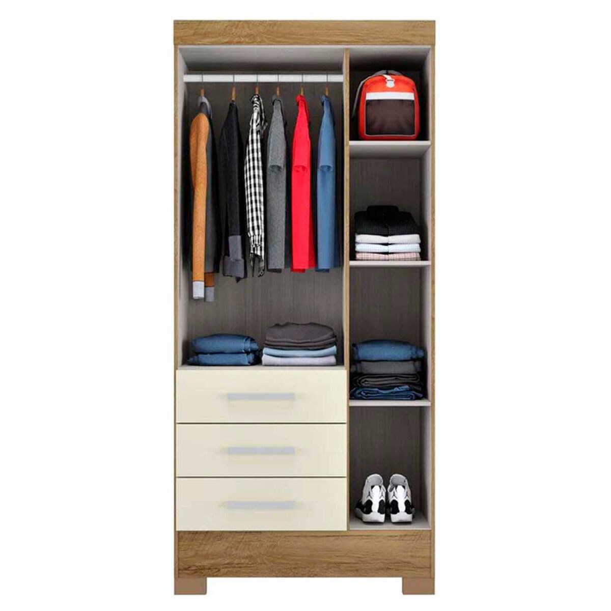 Clóset Altavision Palmas natu 3 Puertas 3 Cajones Nature White