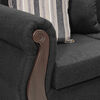 Juego de Living Innovamuebles New Bugambilia Sofá 3 Cuerpos + Dos Sillones 1 Cuerpo Gris Oscuro