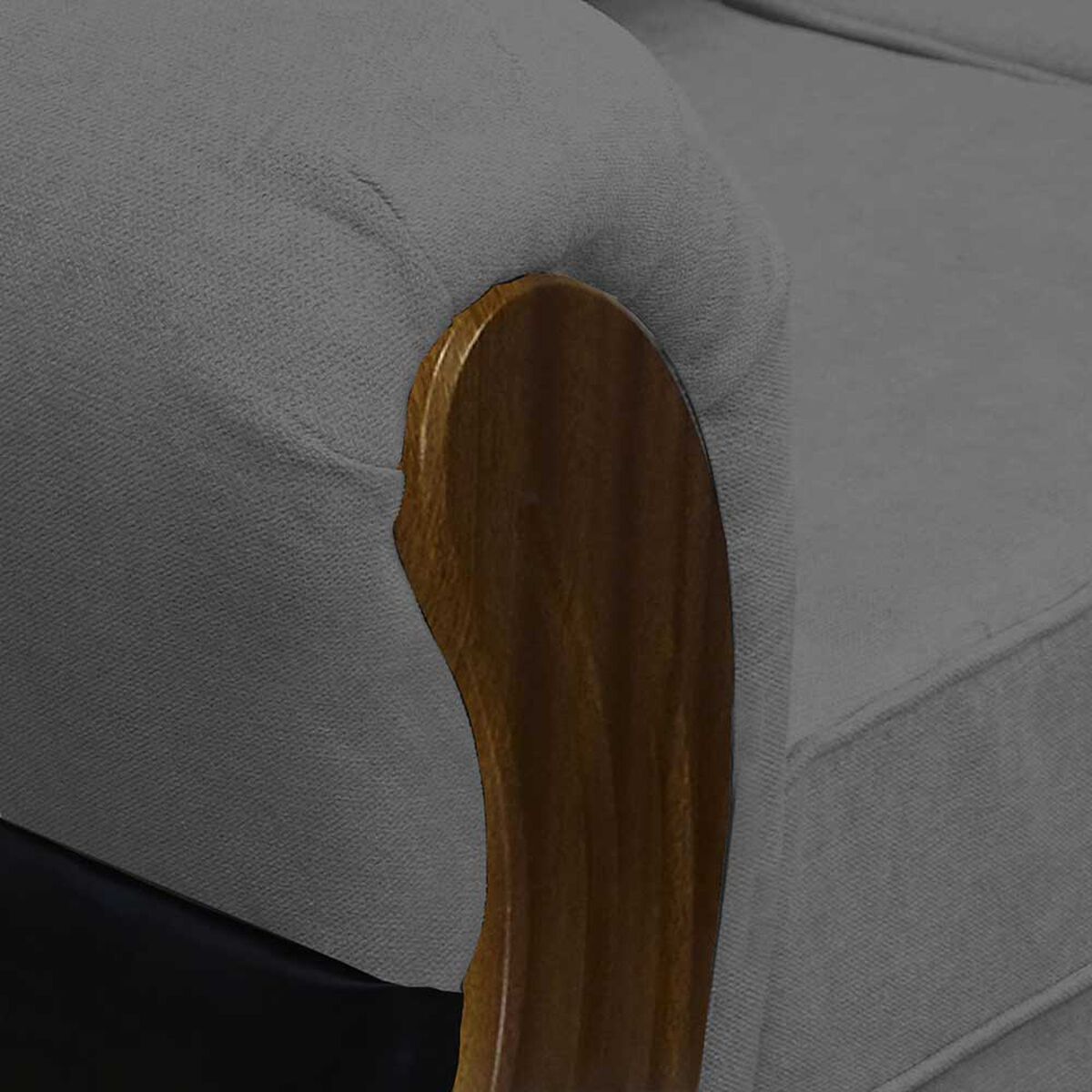 Sofá Seccional Modular Elegant Detail Girona 7 Cuerpos Negro Gris