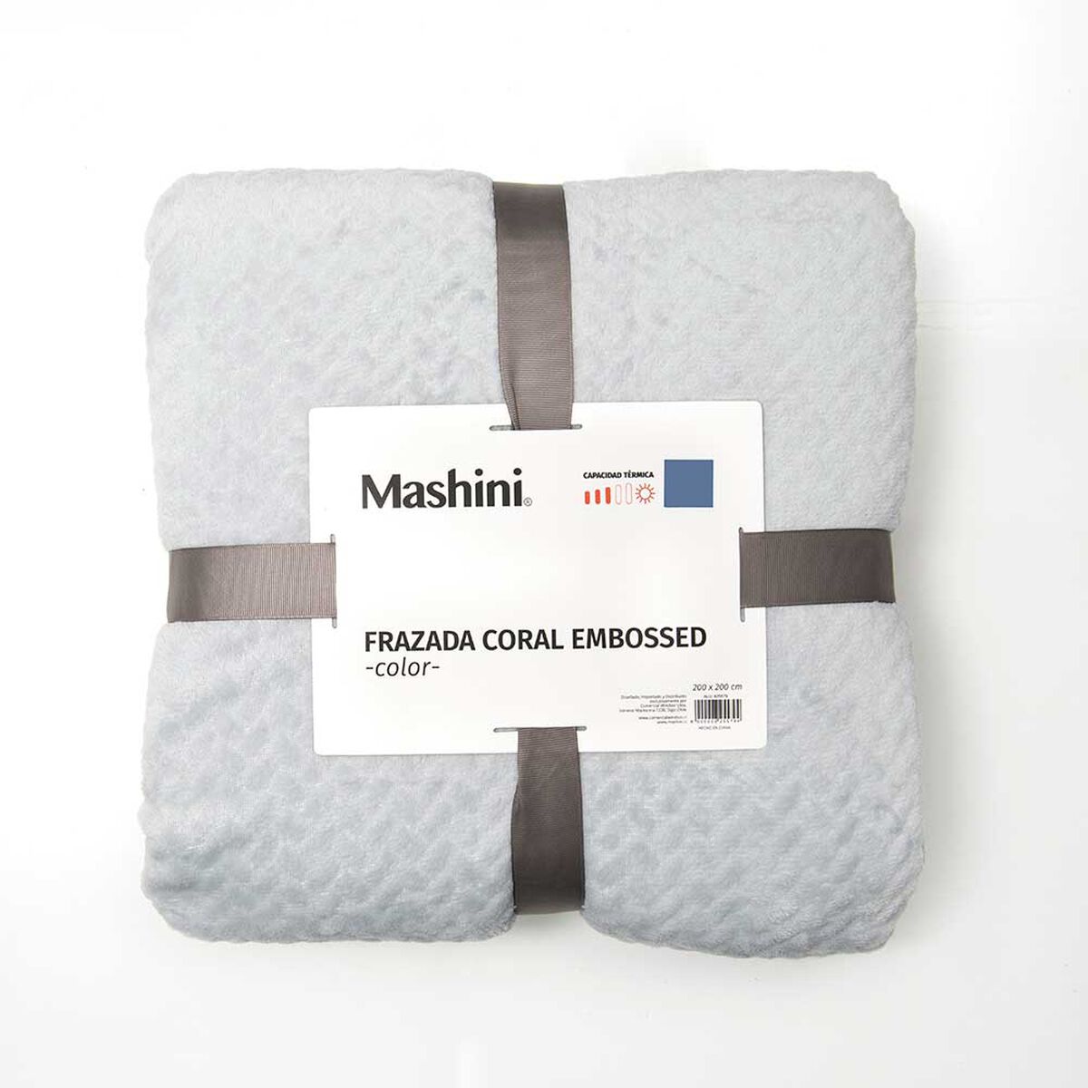 Frazada de Poliéster Mashini 2 Plazas Liso Gris