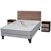 Cama Europea Flex Full Threrapedic Más + Respaldo + 2 Veladores