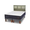 Cama Europea CIC Base Dividida King Grand Premium + Respaldo Torino Olivo