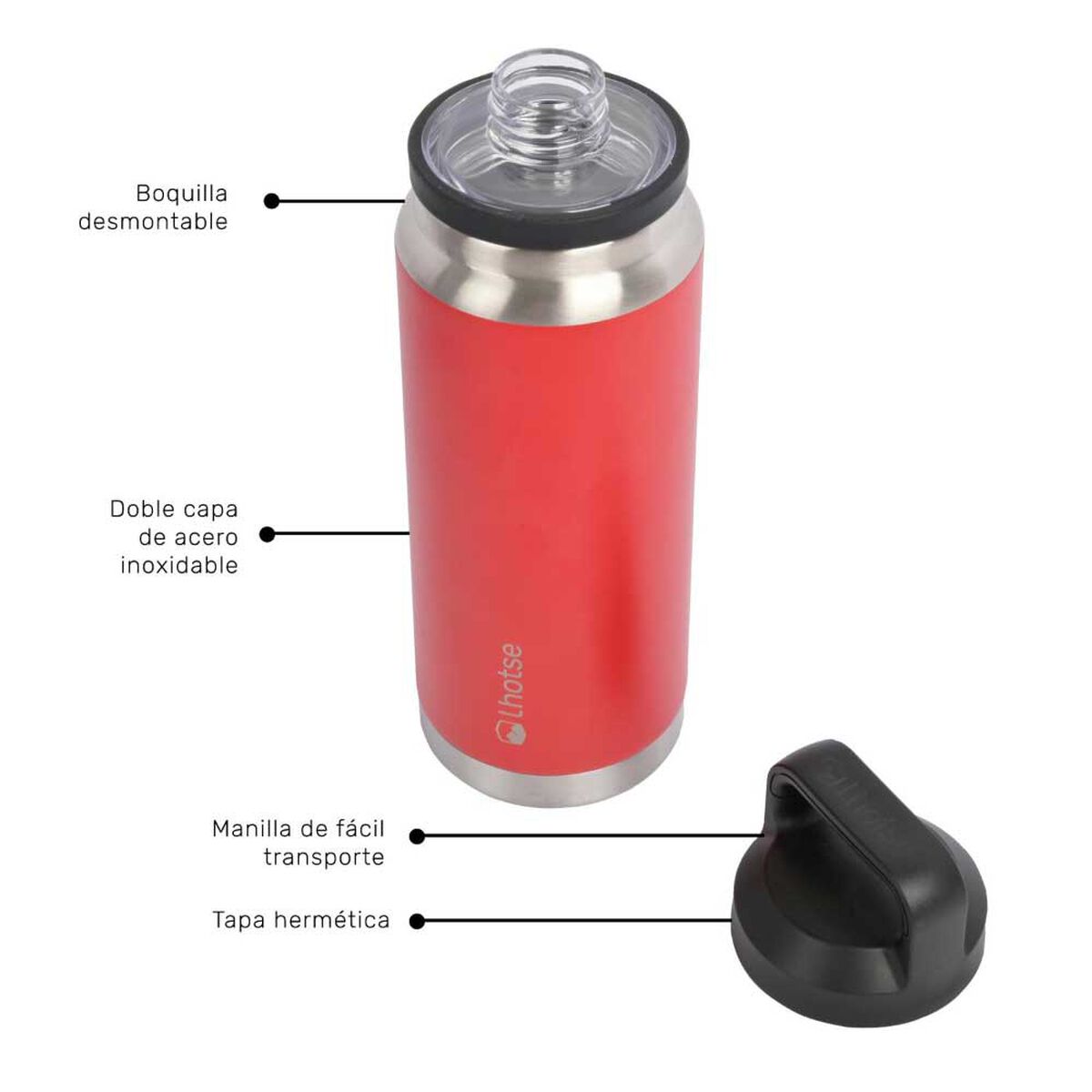 Botella T&eacute;rmica Insulada Lhotse Indo 800 ml Rojo