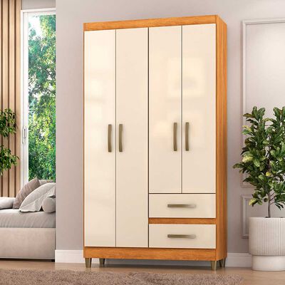 Cl&oacute;set Vekkahome Lisboa 4 Puertas 2 Cajones Blanco