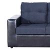 Sof&aacute; Seccional Modular Kea Liverpool 5 Cuerpos PU Tela Negro Gris