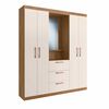 Closet Almore Uruguay 4 Puertas 3 Cajones Nogueira y Off White