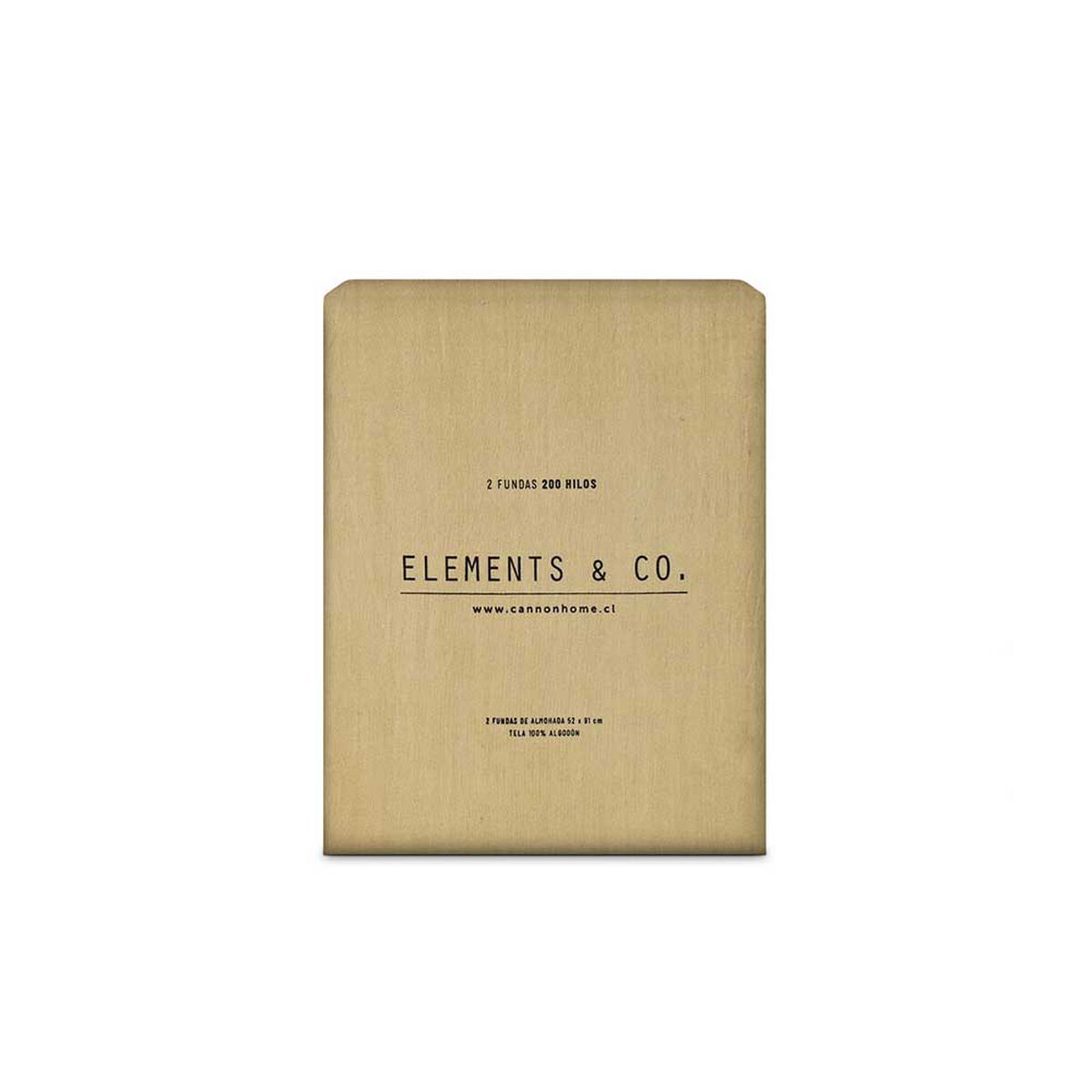 Funda de Almohada Elements & Co Liso 52 x 91 cm Tostado