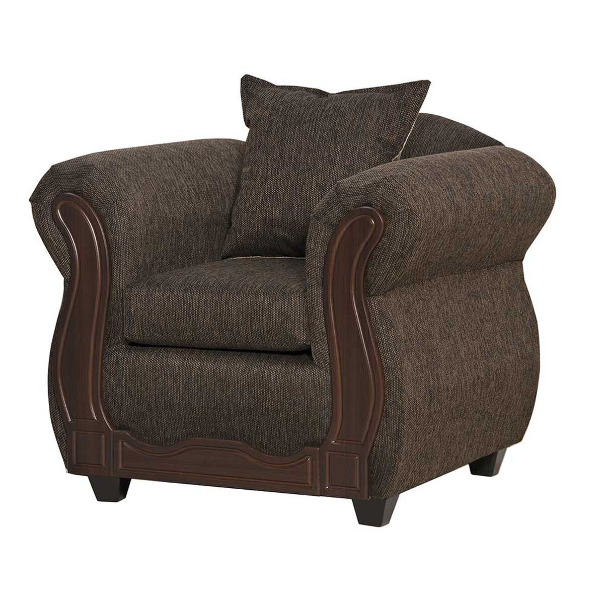 Juego de Living Black Factory Serrana Sofá 3 Cuerpos + Dos Sillones 1 Cuerpo Café