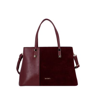 Cartera Tote Secret Zagreb SC7 Mediana Burdeo