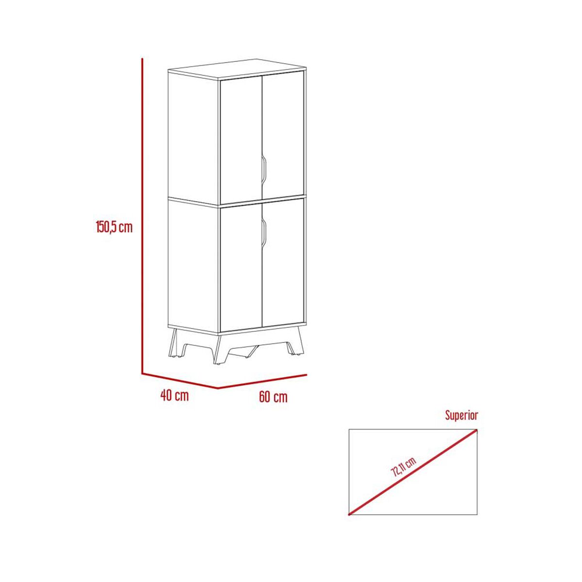 Alacena TuHome 4 Puertas Bi Color Blanco Duna