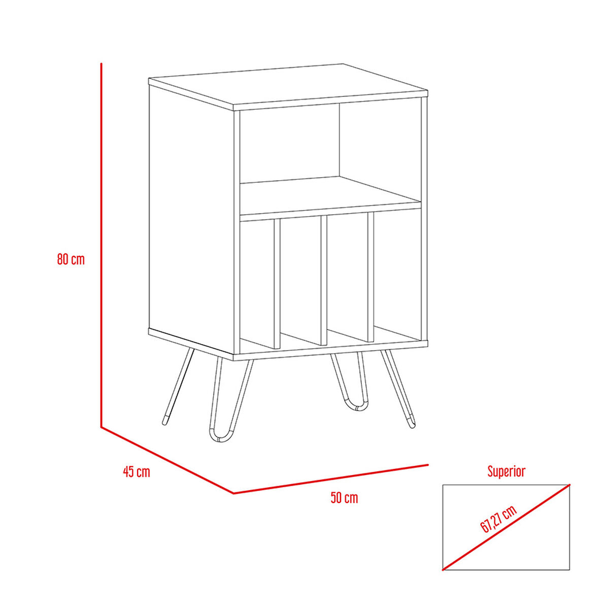 Mueble Funcional  TuHome Vassel Miel/Plomo